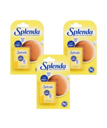 Mini Sweetners 3 Pack Bundle - with 3 x Splenda Disolvable Minis 500's - Zero Calorie Zero Sugar Sweetener Tablets for Tea and Coffee - Natural Sweetener Alternative Sugar Substitute Dispenser Pack