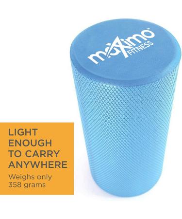 Maximo Fitness 18 x 6 High Density Foam Roller for Trigger Point Massage | Muscle & Back Roller for Yoga, Pilates & Physical Therapy | Blue - Buy Online on SooperMarket.com