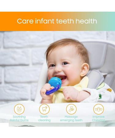 CHILLAX Fruit Feeder Pacifier Teether Toys - Set of 2 | Non-BPA Silicone Teethers for Babies | Easy-to-Grip & Dishwasher-Safe | Ideal for Infants 6+ Months | 4.15x2.03 - Buy Online on SooperMarket.com