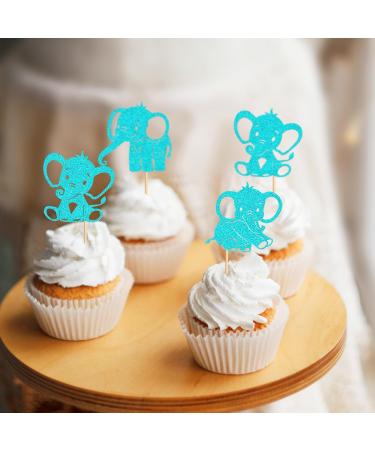 24pcs Blue Elephant Cupcake Toppers It Is A Boy Baby Shower Cupcake Picks Decoration Baby Boy Birthday Party Supplies Blue02 - Buy Online on SooperMarket.com
