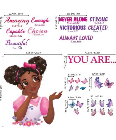 DECOWALL Black Girl Magic Wall Stickers with Butterfly Decals - Inspirational Quotes for Girls Room, Bedroom, Nursery - Home Art D cor - Buy Online on SooperMarket.com