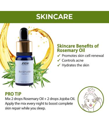 Nykaa Naturals Rosemary Essential Oil - Thicker Hair & Anti-Dandruff - Acne Control & Skin Renewal - 0.33 oz Worldwide Shipping - Buy Online on SooperMarket.com