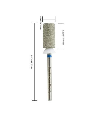 Spontaneous Beauty Premium Diamond Nail Drill Bit - Cross Cut 3/32 Shank (Large Barrel, Medium Grit Silver) - Buy Online on SooperMarket.com