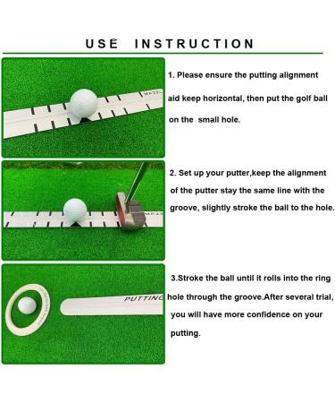 Mazel Golf Putting Alignment Rail Trainer for Precision Distance Control and Instant Feedback - Alloy Steel Putting Aid with Ring and Practice Ball - Buy Online on SooperMarket.com