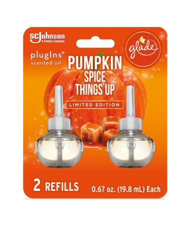 Glade PlugIns Refills Air Freshener, Scented and Essential Oils for Home and Bathroom, Pumpkin Spice Things Up, 1.34 Fl Oz, 2 Count