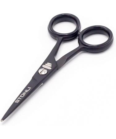 STONLI 4.5 Beard & Moustache Scissors - Stainless Steel Trimming Scissors for Nose, Eyebrows & Ear Hair (Black) - Buy Online on SooperMarket.com