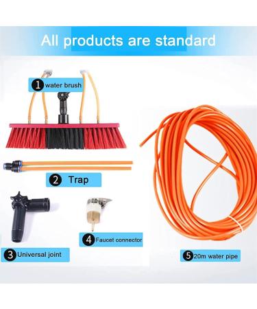 Telescopic Water Fed Pole for Cleaning Conservatory Roofs Photovoltaic Panels and Windows Suitable for Cleaners 35cm Brush Head 10M/33FT - Buy Online on SooperMarket.com