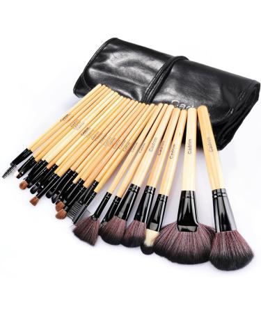 Cadrim 24pcs Professional Makeup Brush Set - Natural Hair Synthetic, Wood Handle - Foundation, Powder, Blush, Eyeshadow, Concealers - Yellow - Buy Online on SooperMarket.com