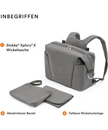Stokke Xplory X Wrap Pocket - Versatile Shoulder Bag & Backpack with UPF 50+ Water-Repellent Easy to Clean - Modern Gray - Buy Online on SooperMarket.com