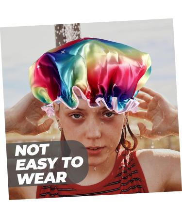 3-Piece FRCOLOR Double-Layer Satin Shower Cap Set for Women - Water-Proof, Breathable & Stylish Hair Protection - Buy Online on SooperMarket.com