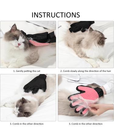 Timjjg Pink Hair Removal Gloves & Stainless Steel Nursing Comb for Cats & Dogs | Pet Massage & Litter Cleanup - Buy Online on SooperMarket.com