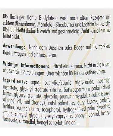 Haslinger No. 2204 Honey Body Lotion - Nourishing Almond Oil & Shea Butter - 200ml - International Shipping Available - Buy Online on SooperMarket.com