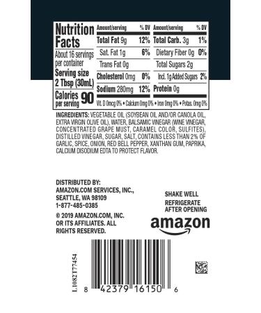 Happy Belly Balsamic Vinaigrette Dressing 16 Fl Oz - Amazon Brand - Buy Online on SooperMarket.com