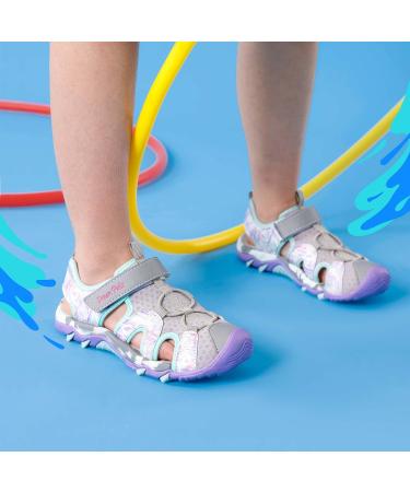 DREAM PAIRS Kids Sandals - Boys & Girls Outdoor Summer Sport Velcro Shoes - Light Grey Purple - 33 EU - Buy Online on SooperMarket.com