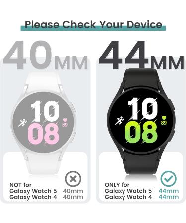 Tensea 4+4 Pack Galaxy Watch 5 & 4 Screen Protector and Case Set 44mm - Anti-Fog Tempered Glass Film with Hard PC Bumper Cover - Clear/Black/Silver/Blue - Buy Online on SooperMarket.com