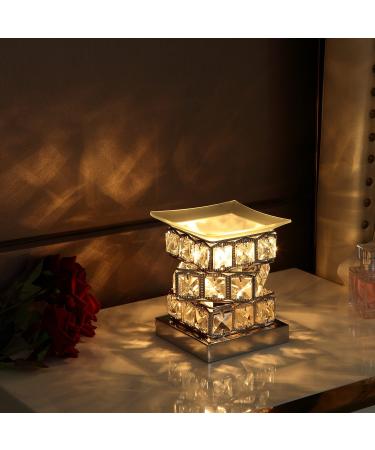 MeplLivs Crystal Wax Melt Warmer Electric Burner Silver - Essential Oil & Fragrance Night Light for Home, Office, SPA Bedroom - Perfect Gift & Decor - Buy Online on SooperMarket.com