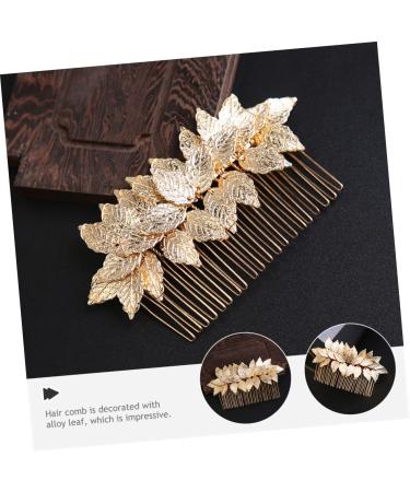 ABOOFAN Hair Comb Leaves Vintage Hair Side Combs Golden Bridal Side Comb Styling Head Flower Girl Headband Bridal Hair Accessories Headbands for Girls Hair up Alloy Manual Bridesmaid - Buy Online on SooperMarket.com