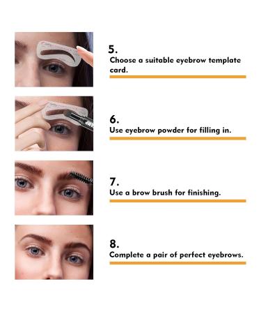 One-Step Reusable Eyebrow Stamp Set | Natural Dark Gray Eyebrow Gel & Powder Template | Perfectly Shaped Brows - Buy Online on SooperMarket.com