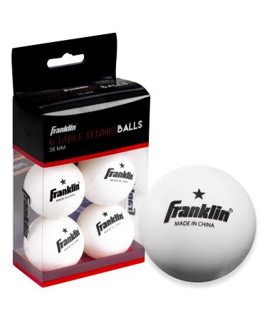 Franklin Sports Table Tennis Balls - White Table Tennis Balls - 38mm Official Weight Balls - One Star Professional Balls - 6 Pack Table Tennis Balls
