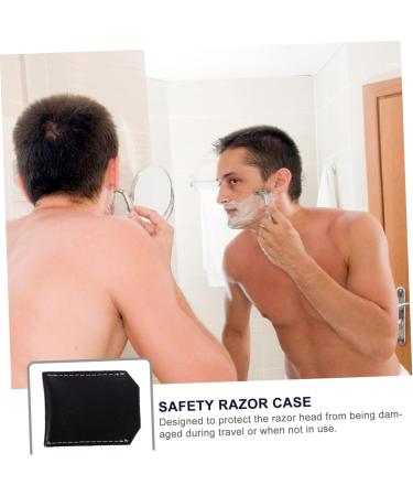 MAGICLULU 2-Piece Razor Storage Travel Case for Men - Durable PU Material Compact and Convenient - 6x4cm x 2pcs - Buy Online on SooperMarket.com