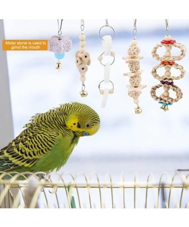 Seahelms 8Pcs Parrot Chewing Toys with Hammock & Bells for Cockatiels, Budgies, & Macaws - Buy Online on SooperMarket.com