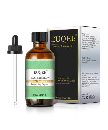 EUQEE Watermelon Fragrance Oil 60ml Premium Grade Aromatherapy Fragrance Oils Essential Oils for Diffusers for Home DIY Candle Making Watermelon 60.00 ml (Pack of 1)