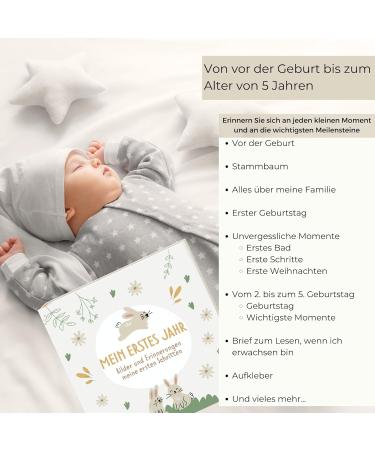 Huborns Baby Album: 50+ Page Memory Book for First Year - Perfect Gift for Baby Showers - Glue Photos & Labels - International Shipping Available - Buy Online on SooperMarket.com