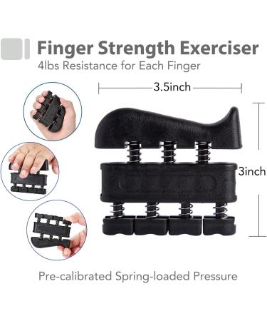 Grip Strength Trainer Kit: Hand Trainer Finger & Wrist Coach Forearm Training Equipment - Gyroball Gray & Black for Stress Relief - Buy Online on SooperMarket.com