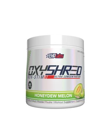 EHP Labs OxyShred Non Stimulant Thermogenic Pre Workout Powder - Stim Free Pre Workout Caffeine Free Preworkout for Men & Women - Non Stim Preworkout - Sugar Free Energy Powder - HoneyDew Melon 60 Servings