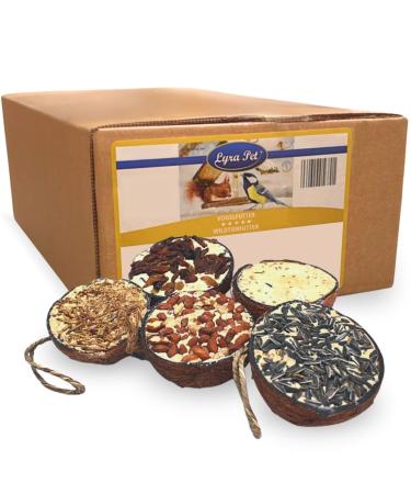 Lyra PET |2 x 10 half coconut filled |Fat -rich bird feed |Coconut with different toppings |Wild bird feed all year round |Vitamin -containing & protein kingdom |Fat food like tit dumplings