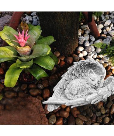 Cat Memorial Statue Angel Wings Ornament Cat Angel Statue Commemorative Stone Statue for Cat Cat Memorial Gifts Resin Pet Memorial Stone Angel Wings Figurine to Honor Cherished Pets - Buy Online on SooperMarket.com
