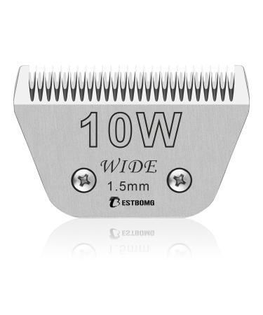 BESTBOMG 10W Width removable blades for the fur care of pets compatible with the Scherg men Heiniger/Moser Max45/Andis/Easter A5 cutting length 1/16 inch (1.5 mm) 10W 1.5mm
