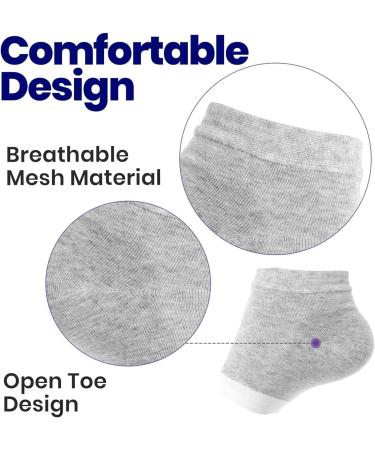 4 Pairs Heel Moisture Gel Socks for Cracked Heels | Foot Care Open Toe Socks for Dry Skin Treatment - International Shipping Available - Buy Online on SooperMarket.com