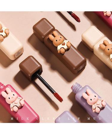 Domality 4pcs Bunny Rabbit Lip Gloss Set | 4 Colors Matte Velvet Mousse Liquid Lipstick | Long Lasting & Waterproof Lip Makeup Kit - Buy Online on SooperMarket.com