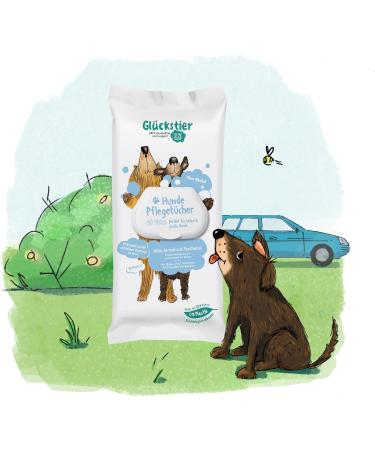 Gl ckstier Dog Care Wipes - Perfect Coat Care on the Go (60 pcs) | Wet Dog Wipes for Easy Cleaning - Buy Online on SooperMarket.com