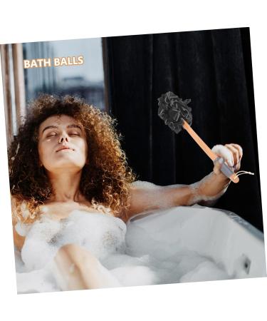 Charcoal Bath Ball & Long Handle Shower Sponge - Exfoliating Body Scrubber for Women & Adults | Skin Cleaning Essentials - Buy Online on SooperMarket.com