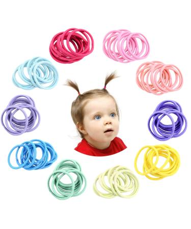 Hanyoushengvance Hair Ties  200 Pieces Elastic Hairbands Ponytail Holders Hair Tie  Multicolor 2mm Hair Bands No Crease Hair Elastics Small Ponytail Holders Hair