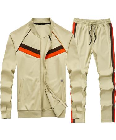Aiozowa Men's Tracksuit Set | Full-Zip Sweatsuit with Active Jacket & Pants | 2-Piece Outfit - Large - Buy Online on SooperMarket.com