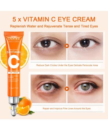 5 in 1 Vitamin C Eye Cream - Anti-Aging Reduces Dark Circles & Puffiness for All Skin Types - Rejuvenate Your Under Eyes & Bags - Buy Online on SooperMarket.com