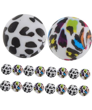 EXCEART 100 Pcs Leopard Print Silicone Bead Set for Pacifier Chain - Baby Safe - 1.5X1.5X1.5CM - Buy Online on SooperMarket.com
