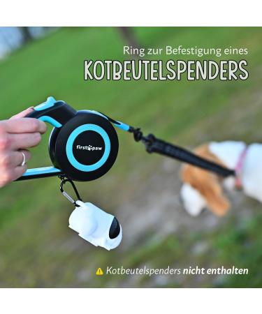 FIRSTPAW 5m Extendable Dog Leash for Small & Medium Dogs (Up to 20kg) - Ergonomic Handle Reflective Stripes Stop Button - Blue - Buy Online on SooperMarket.com