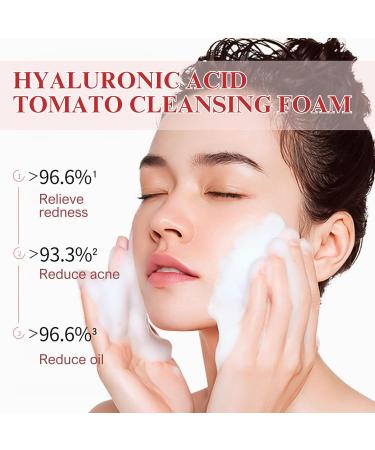 Tomato Foaming Cleanser Hyaluronic Acid Foaming Facial Cleanser Sensitive Face Wash With Hyaluronic Acid Tomato Facial Cleanser For Dry Skin Remove Impurities & Control Shine 100ml - Buy Online on SooperMarket.com
