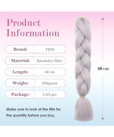 Tess Braids Extensions 60 cm - Jumbo KanCalon Hair for Box Braids - 100g Silver White (1 Piece) - Buy Online on SooperMarket.com