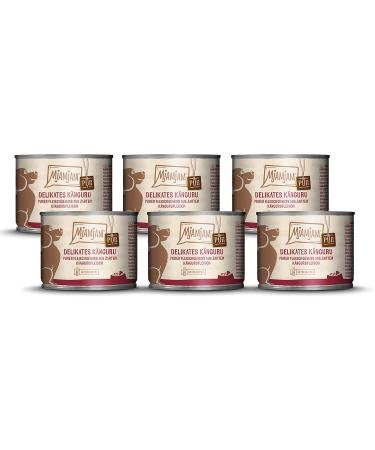 Mjamjam - Premium wet food for dogs - Pure meat enjoyment - Pure delicate kangaroo 6 -pack (6 x 200 g) grain -free with extra lots of meat