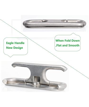 6 inch 2pcs Thorn Boat Folding Cleat with Eagle Handle, Stainless Steel - Set of 2 - Buy Online on SooperMarket.com