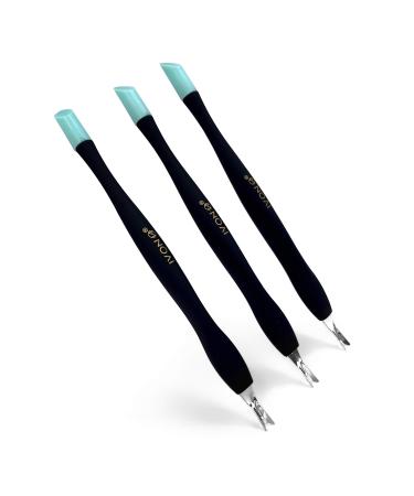 Generic IVON 3 Pack Cuticle Trimmer Pusher Remover Rubber Tip Gentle to Nail Bed