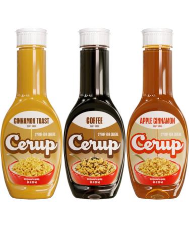 Cinnamon Wake Up Cerup Pack. Syrup for Cereal. Delicious breakfast for kids and adults. Make boring cereal fun with a touch of sweetness. Many tasty flavors! Delicious breakfast idea!