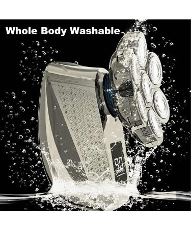 5-in-1 Electric Razor for Men - Rechargeable Bald Head Shaver with 7 Floating Heads Beard & Nose Hair Trimmer and Facial Brush - Buy Online on SooperMarket.com