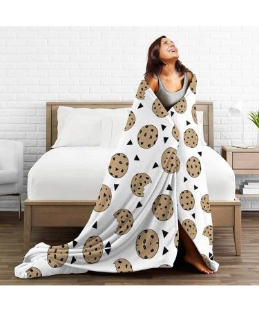 Yyhhaofa Cookies Food Chocolate Chip Biscuits 40"x30" Ultra Soft Micro Fleece Blanket - Anti-Wrinkle Hypoallergenic and Long Lasting Black 40"x30" - Buy Online on SooperMarket.com
