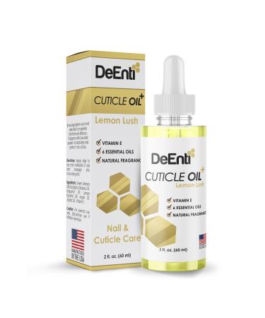 DeEnti Cuticle Oil Jojoba Oil for Nails 2oz Hydrating Cuticle Nail Oil Lush Lemon Scented Cuticle Repair Oil Vitamin E Nail Supplies Professional Salon Quality Manicure Supplies Cuticle Oil Lemon